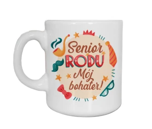 Kubek 300 ml - Senior Rodu Mój Bohater (niebieski karton)