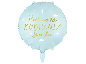 Balon foliowy Komunia Święta, 45 cm,