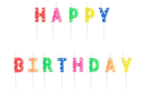 Świeczki urodzinowe Happy Birthday kolorowe