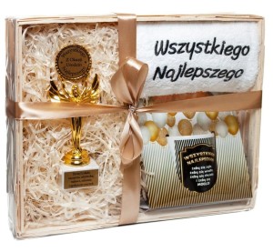 Zestaw GIFT -  Statuetka + Ręcznik Ogólne (biały)