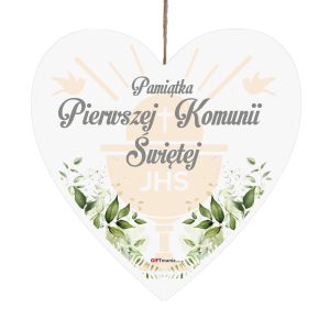 Tabliczka serce Pamiątka Pierwszej Komunii Świętej