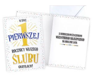 Karnet V-077 - 1 Rocznica Ślubu