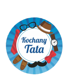 Naklejka 40mm - Kochany Tata
