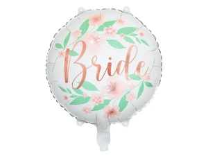 Balon foliowy Bride kwiaty - 45cm - biały