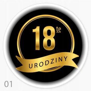 Naklejka urodzinowa - 18 urodziny
