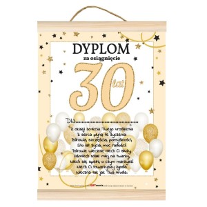 Dyplom GIFT - 30 Urodziny Złoty