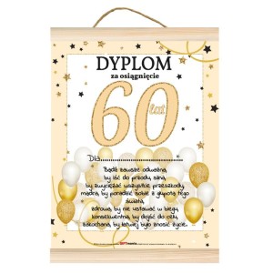Dyplom GIFT - 60 Urodziny Złoty