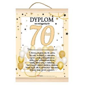 Dyplom GIFT - 70 Urodziny Złoty