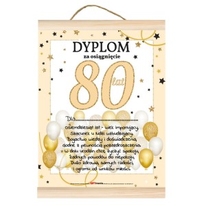 Dyplom GIFT - 80 Urodziny Złoty