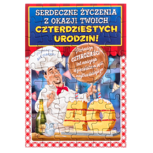 Puzzle urodzinowe 15x21 - 40 On - TP04