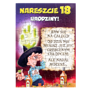 Puzzle urodzinowe 15x21 - 18 On - TP02