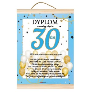 Dyplom GIFT - 30 urodziny Niebieski