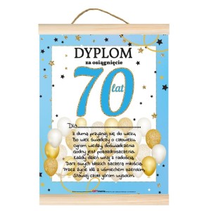 Dyplom GIFT - 70 urodziny Niebieski
