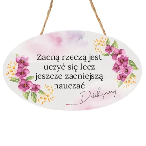 Tabliczka owal - Zacną rzeczą jest uczyć się