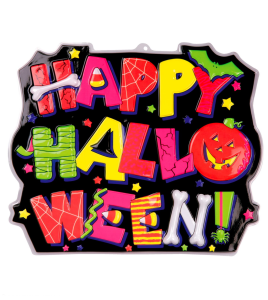 Znak 3D Neon - Happy Halloween, 45x53 cm