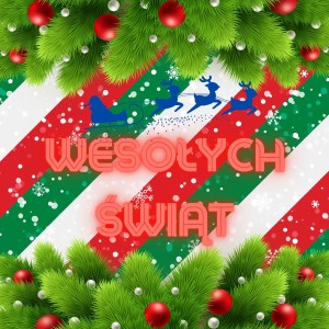 Etykieta świąteczna 20x20cm - Wesołych Świąt Kolorowa