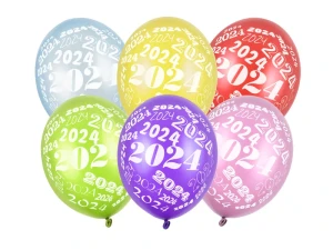 Balony 30 cm, 2024 metaliic mix