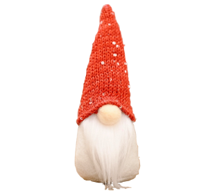 Figurka skrzat - biały z czerwoną czapką
