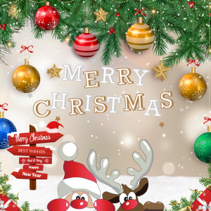 Etykieta świąteczna 15x15 cm - Merry Christmas