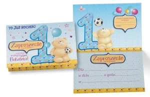 Zaproszenie ZZ-036 -  Roczek  (miś) chłopiec