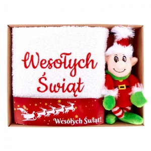 Ręcznik Haftowany Biały 100x50 + Elf