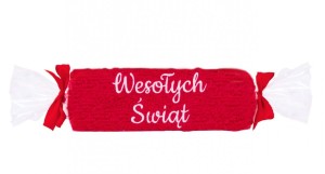 Ręcznik Cukierek -100x50 Wesołych Świąt Czerwony