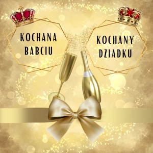 Etykieta 20 x 20 cm - Kochana Babcia, Dziadek
