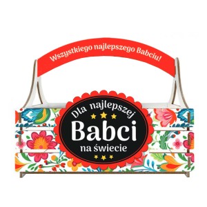 Koszyk Drewno - Dla Najlepszej Babci na Świecie