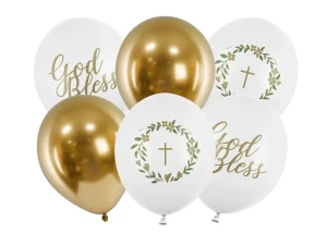 6 SZTUK! Balony 30cm, God Bless, mix