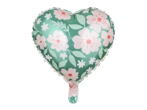 Balon foliowy serce - w kwiaty,45cm