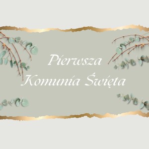 Etykieta 20 x 20 cm - Pierwsza Kmounia Święta