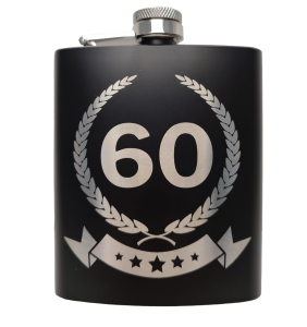 Piersiówka czarna - 60 Urodziny