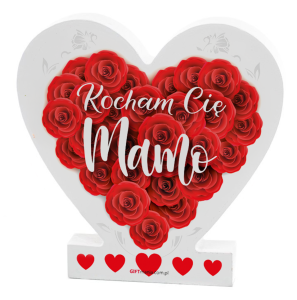 Tabliczka Serce - Kocham Cię Mamo (róże)