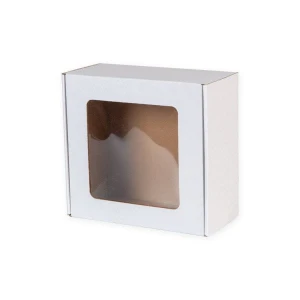 Pudełko - Fasonowe z okienkiem 200x200x100mm białe