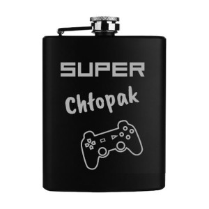 Piersiówka czarna - Super Chłopak