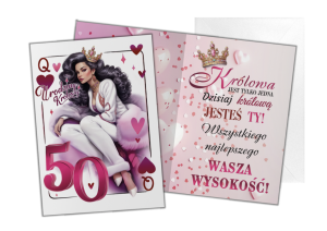 Karnet NR-164 - 50 urodziny królowej (dama)