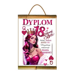 Dyplom bambus D275 - 18 urodziny królowej (dama)
