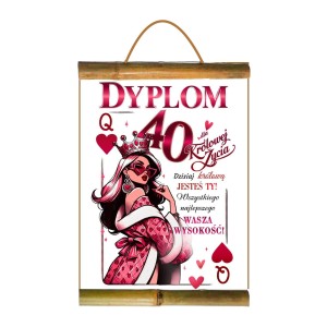 Dyplom bambus D277 - 40 urodziny królowej (dama)