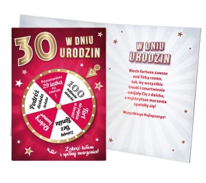 Karnet GM-1064 - W dniu 30 urodzin (koło fortuny)