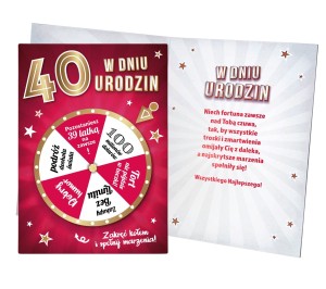 Karnet GM-1066 - W dniu 40 urodzin (koło fortuny)