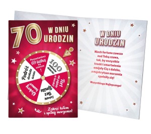 Karnet GM-1072 - W dniu 70 urodzin (koło fortuny)