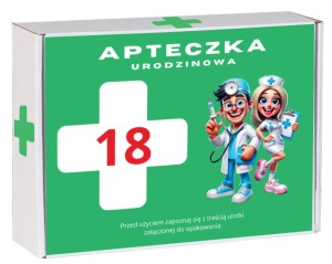 Pudełko 18 urodziny - APTECZKA (zielona)