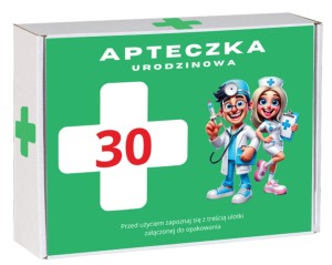 Pudełko 30 urodziny - APTECZKA (zielona)