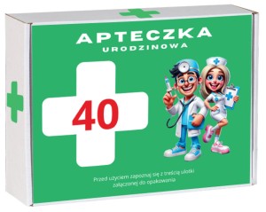 Pudełko 40 urodziny - APTECZKA (zielona)