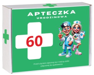 Pudełko 60 urodziny - APTECZKA (zielona)