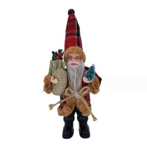 Mikołaj figurka - ubranko w kratkę