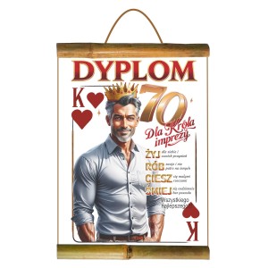 Dyplom bambus  D298 - 70 urodziny króla imprezy