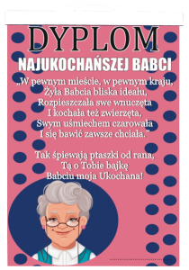 Dyplom z Listewką - Najukoch. Babci Różowy