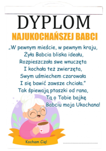 Dyplom z Listewką - Najukoch. Babci Żółty