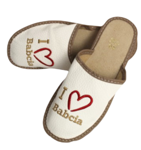Kapcie - I Love Babcia - Beżowe - Rozm. 36